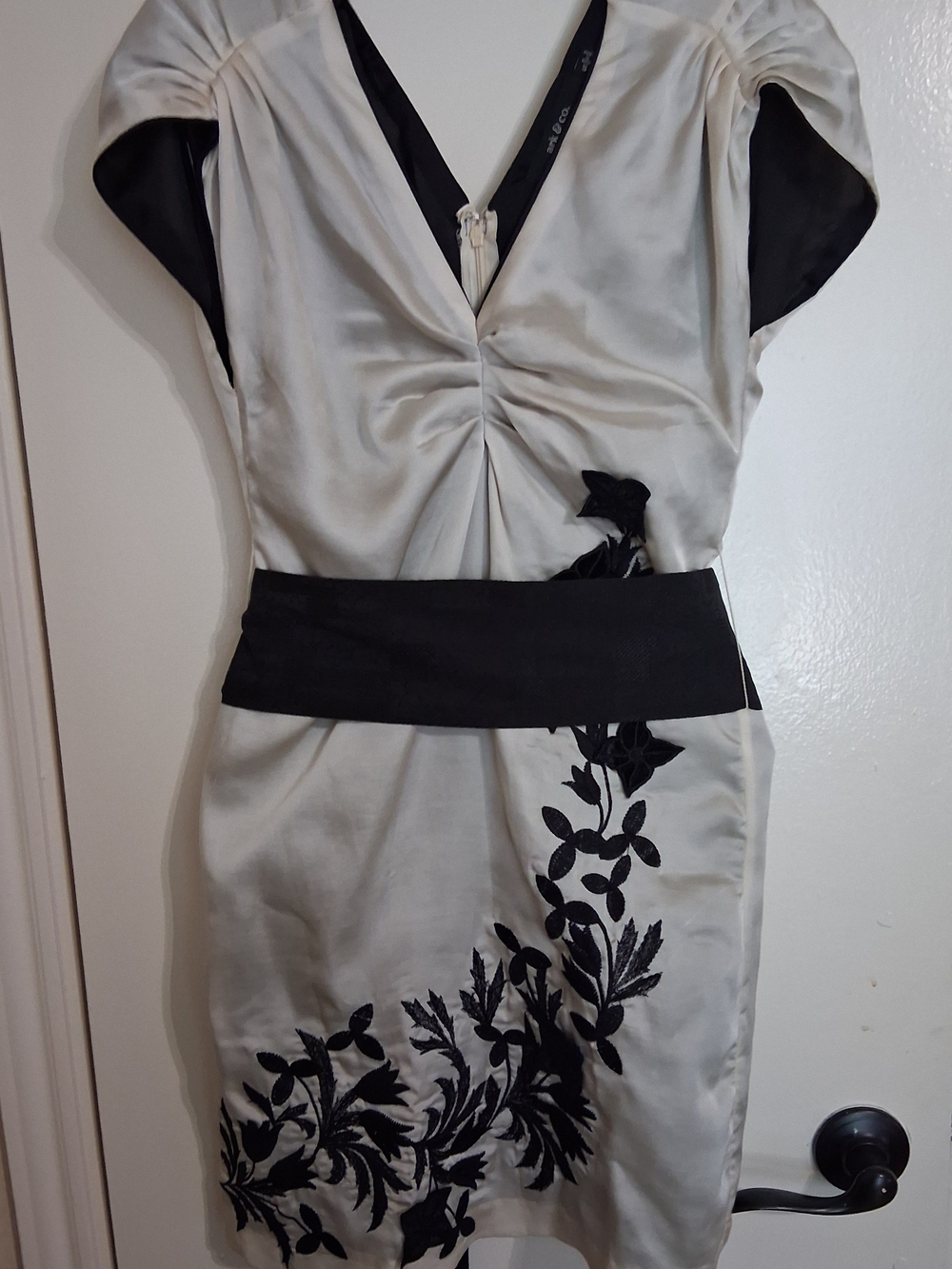 Ark & Co Ivory and Black Floral Mini Dress
